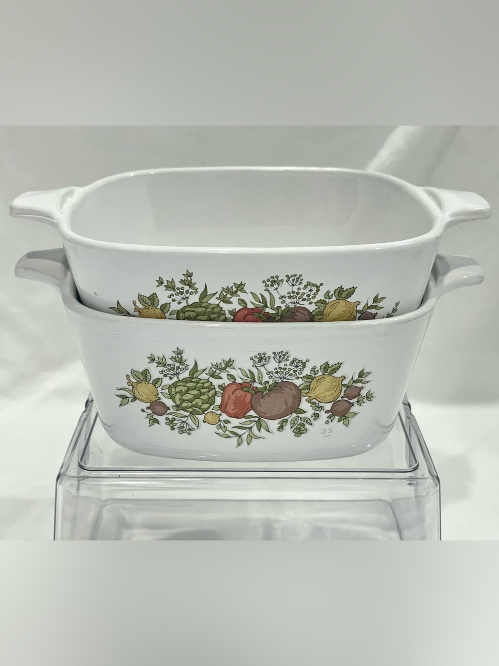 Pair (2) Vintage Corningware “Spice of Life” 2-3/4 C Baking Casserole Dishes GUC